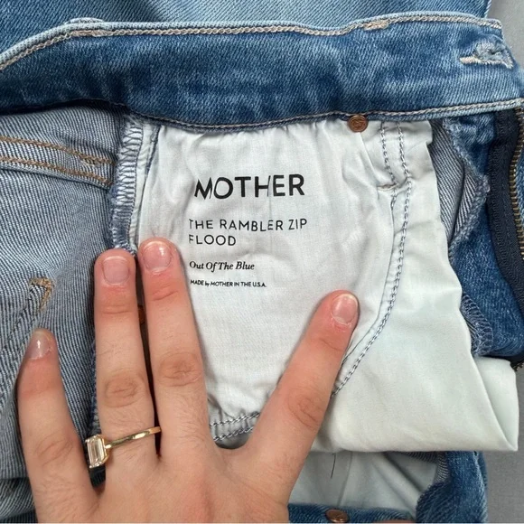 MOTHER Rambler Zip Flood High Rise Straight Jeans Out of the Blue Size 25 - Picture 6 of 10